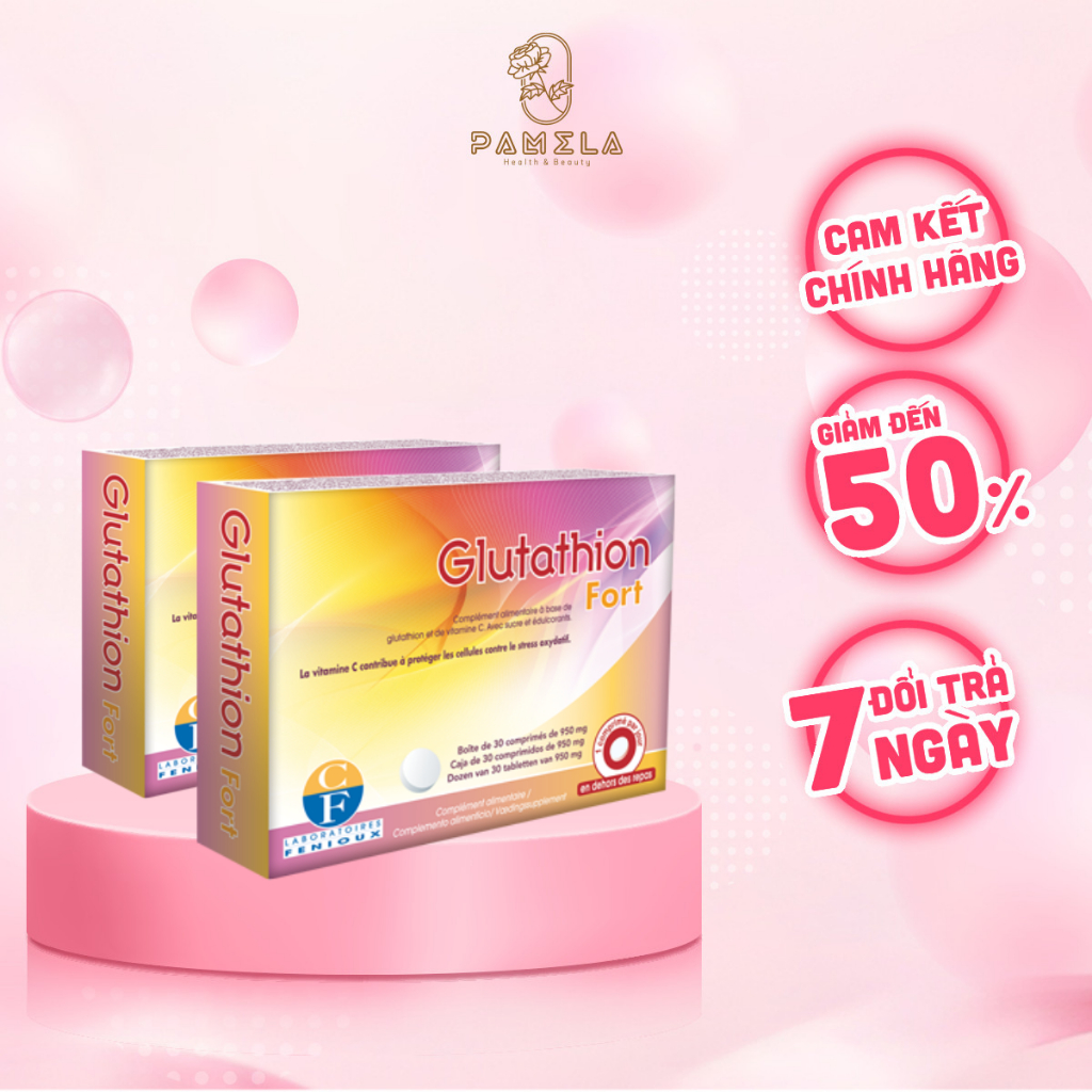 Viên ngậm trắng da dưới lưỡi Glutathione Pháp hãng Fenioux 30 viên 50mg