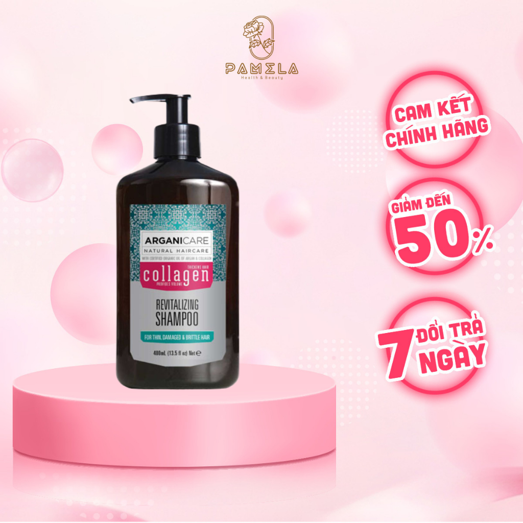Dầu gội phục hồi Arganicare Collagen dưỡng tóc siêu mượt 750ml