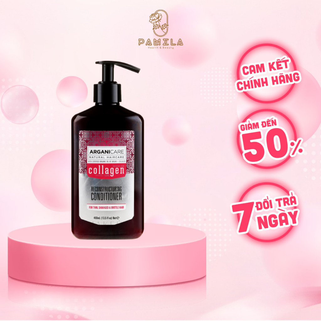 Dầu xả ArganiCare Collagen Conditioner Pháp dưỡng tóc mềm mượt 400ml