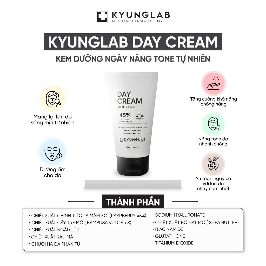 Kem dưỡng ban ngày nâng tone dưỡng trắng da KyungLab Day Cream 50ML