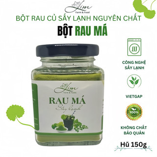 LIM - Bột Rau Má sấy lạnh nguyên chất - lọ thủy tinh 150g