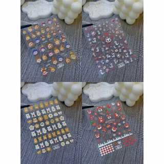 Sticker Gấu dâu, hoạt hình miếng dán trang trí móng tay, Nail, sticker nail