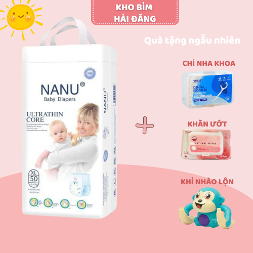 combo 2b Bỉm Tã dán quần NANU xuất nhật size M50 L50 XL50 XXL50 XXXL50.