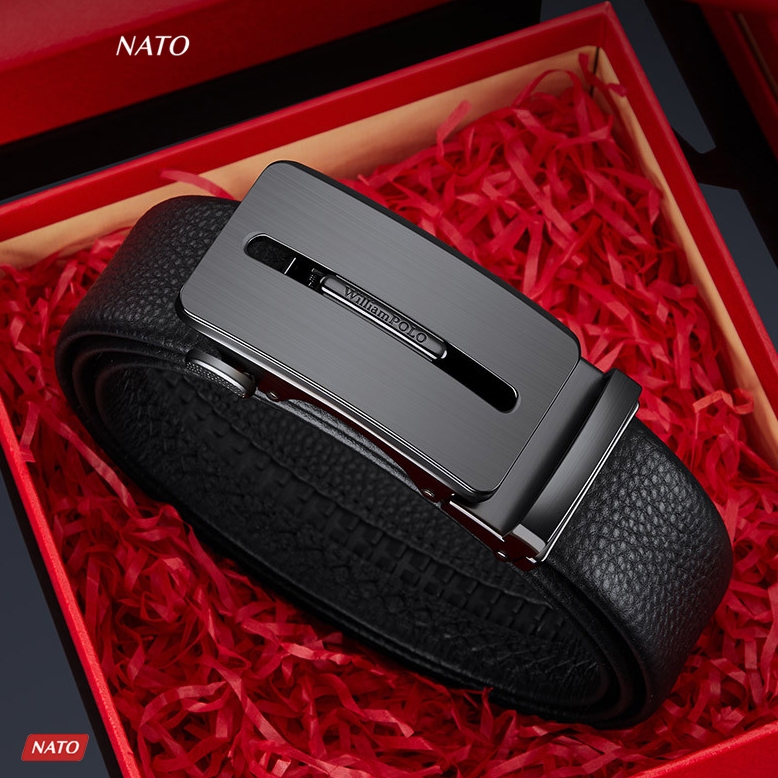 Thắt Lưng Nam WILLIAM Khóa Tự Động Da Bò Thật Cao Cấp Đẹp Sang Trọng Công Sở Đi Làm Học Dây Nịt Khóa Tăng NATO