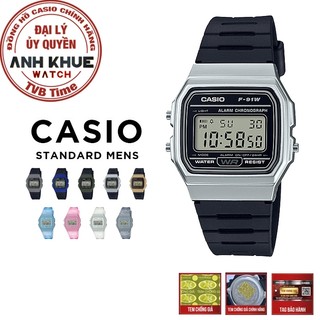Đồng hồ unisex dây nhựa Casio chính hãng F-91 (35mm) (tay nam nhỏ và nữ)