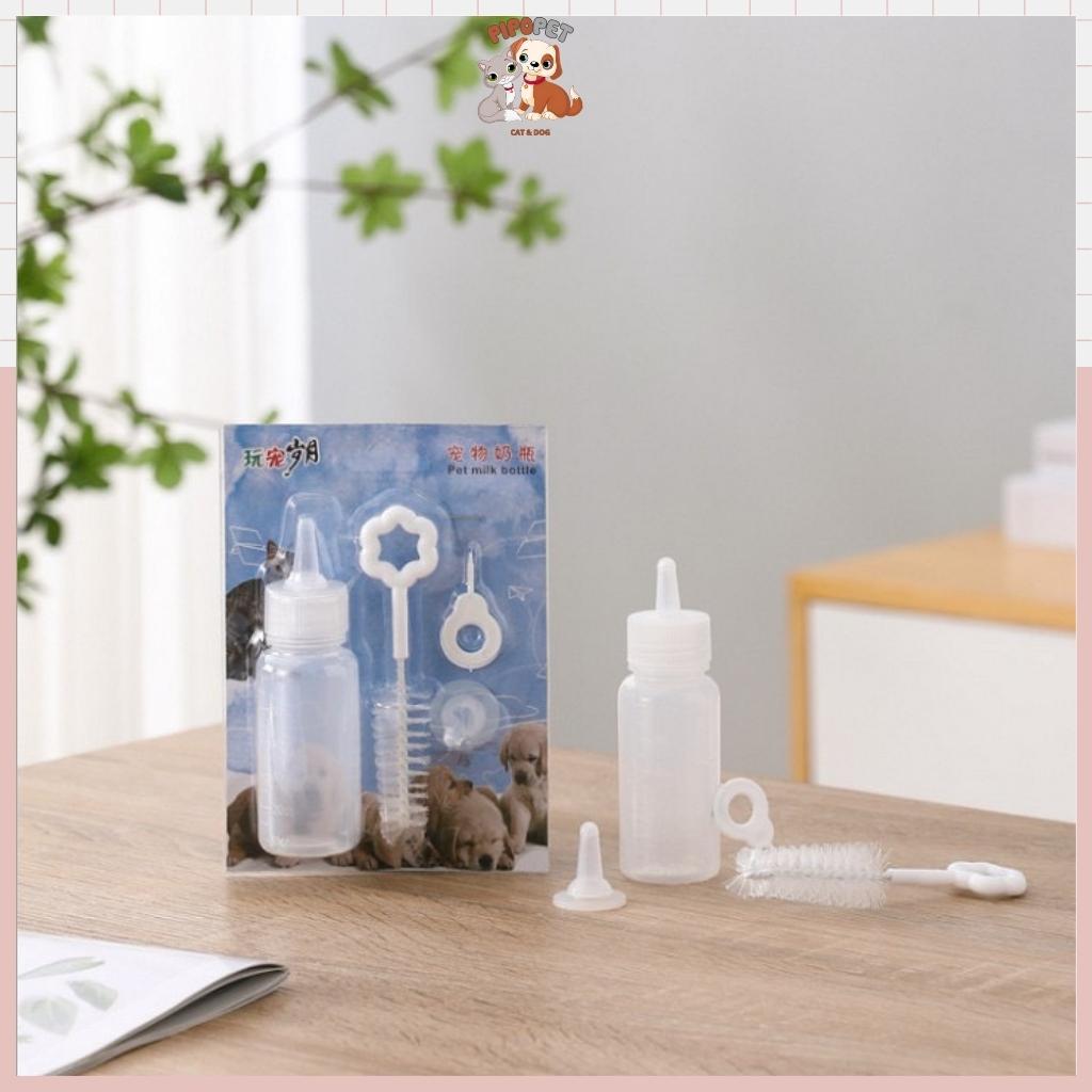 Bình Sữa Cho Mèo Con, Bình Sữa Cho Chó Con Chất Liệu An Toàn Kèm Phụ Kiện - Pipopet