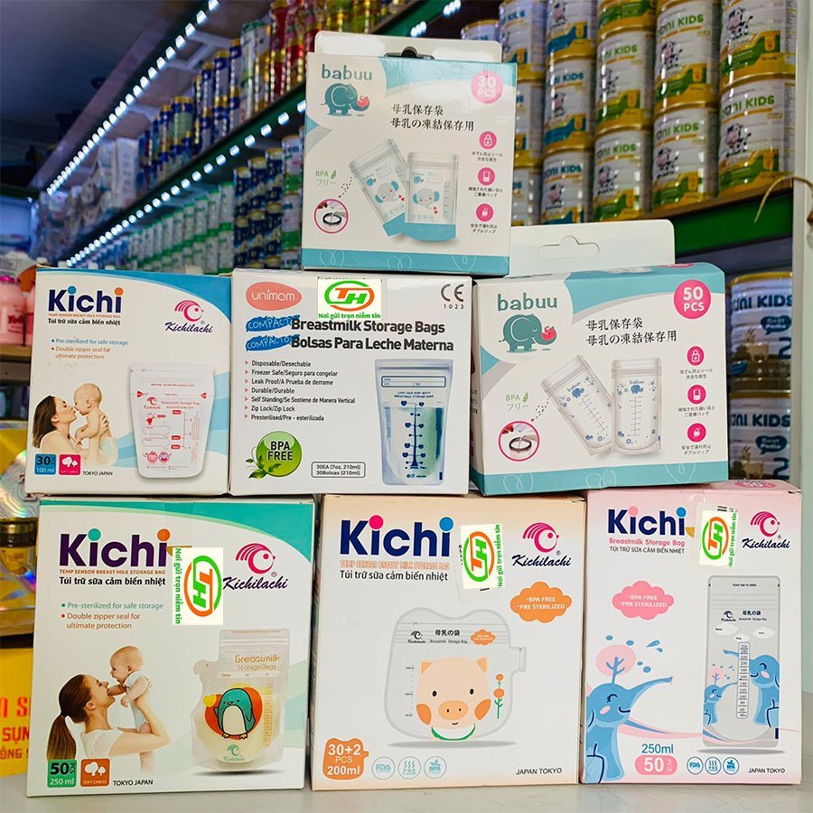 Túi Trữ Sữa Kichi - Babuu - Unimom 100ml - 200ml - 250ml