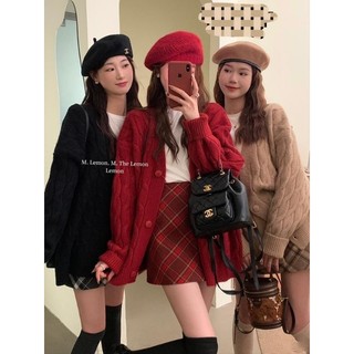 Áo cardigan len vặn thừng dáng dài nhiều màu