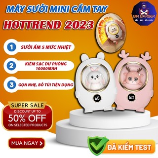 [SIÊU HOT] Máy sưởi mini cầm tay hình thú siêu dễ thương, pin 10000mAh kiêm sạc dự phòng, Màn LED hiển thì 5 mức nhiệt
