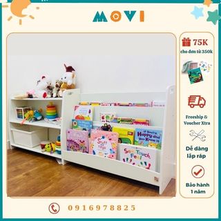 Kệ sách cho bé, kệ đồ chơi, giá sách cho bé, combo kệ sách và kệ đồ chơi cùng cỡ Montessori KCB