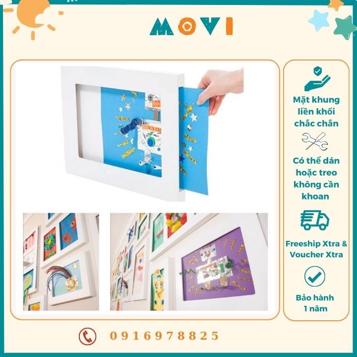 Khung tranh album, khung ảnh dán tường không khoan thay tranh dễ dàng