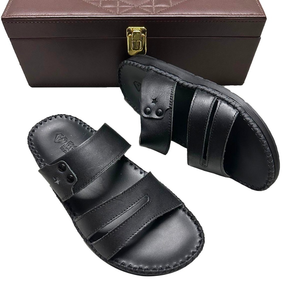 Dép da nam quai ngang đẹp cao cấp thời trang AT75