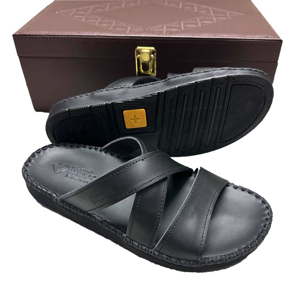 Dép da nam quai ngang đẹp cao cấp thời trang AT75