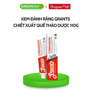 Kem Đánh Răng Thảo Dược Grants Of Australia Vị Quế Bổ Sung Canxi Và Khoáng Chất 110g