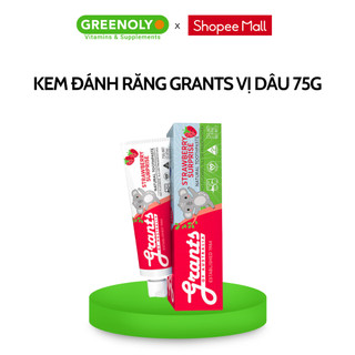 Kem Đánh Răng Vị Dâu Dành Cho Trẻ Em Grants Of Australia Ngăn Ngừa Mảng Bám, Bổ Sung Canxi Khoáng Chất 75g