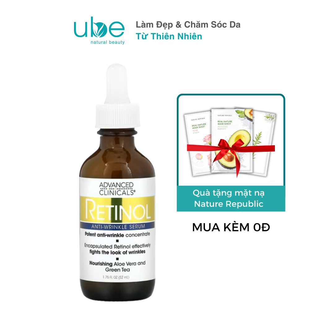 Serum 1.3% Retinol Advanced Clinicals Chống Lão Hóa & Giảm Nếp Nhăn 52ml