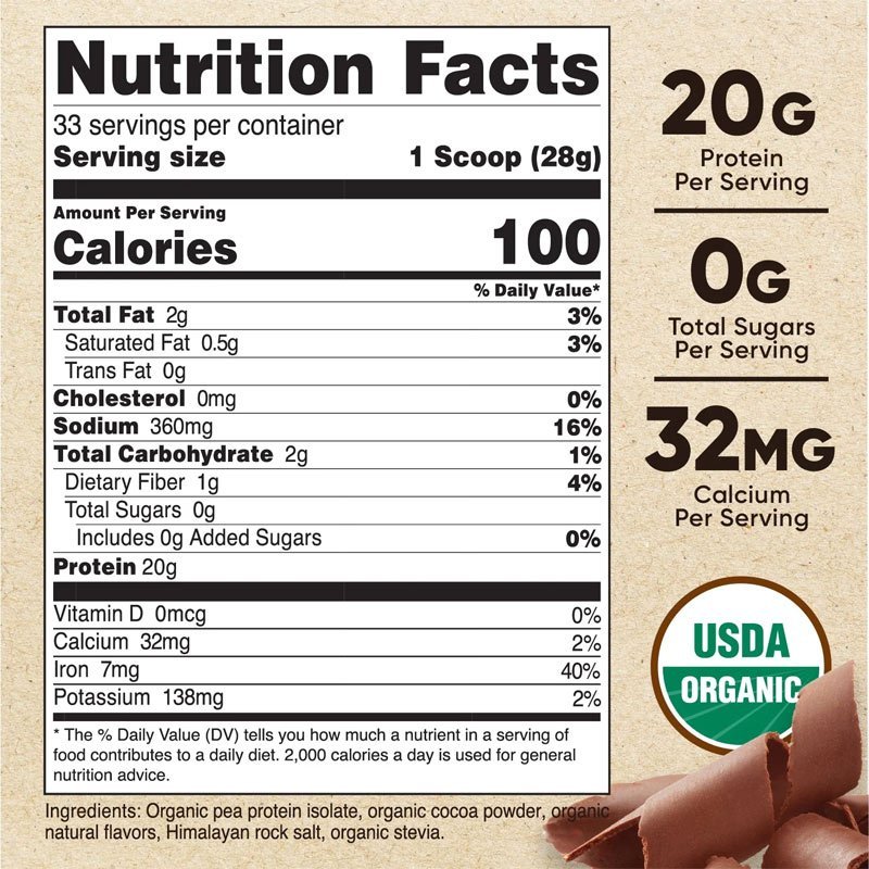 Nutricost Organic Pea Protein Isolate 2lb Cung Cấp Protein, Hỗ Trợ Xây Dựng Cơ Bắp