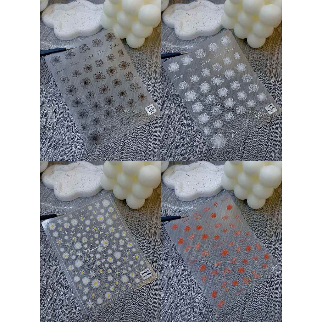 Sticker miếng dán móng tay hoa lá , sticker hoa rơi cao cấp, sticker nail trang trí móng