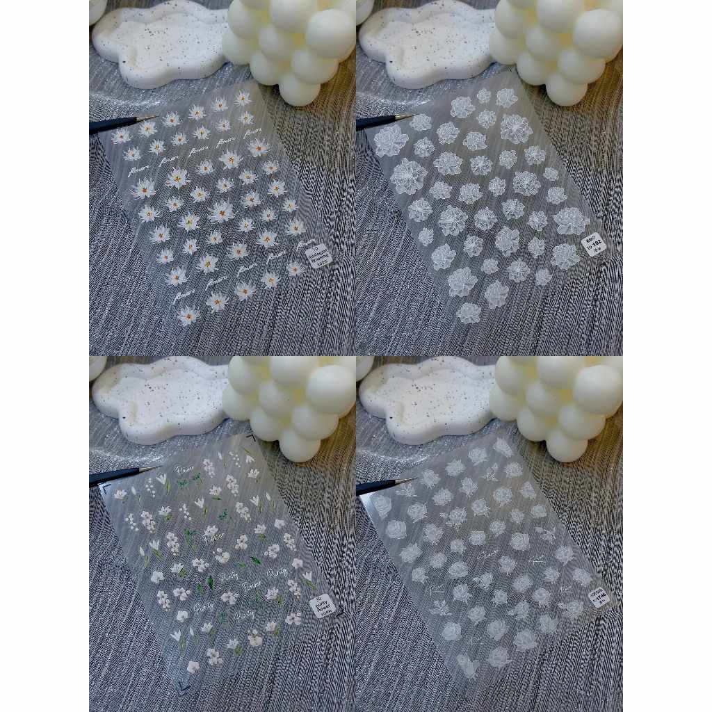 Sticker miếng dán móng tay hoa lá , sticker hoa rơi cao cấp, sticker nail trang trí móng