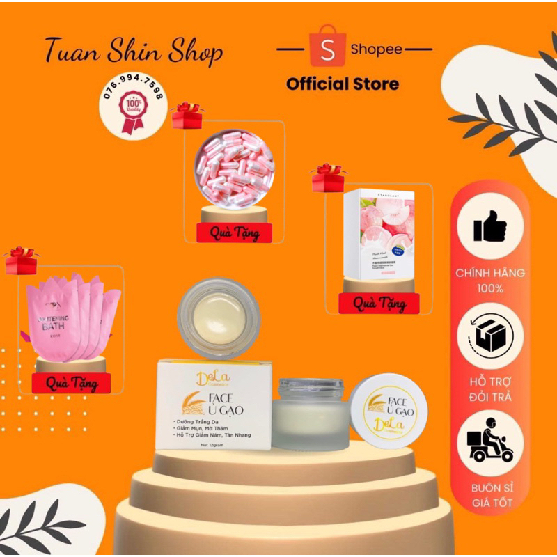 1 Tặng 2- Kem Face Ủ Gạo Dela