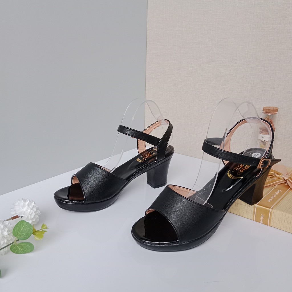 Dép cao gót nữ mẫu quai hậu bản mờ gót vuông 3 phân, 5 phân, 7 phân và 8 phân bền đẹp, Thời Trang KH06 mẫu hậu bản mờ