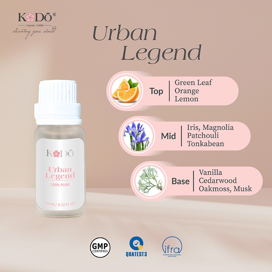 KODO - Urban Legend - Tinh Dầu Nước Hoa Thơm Phòng Nguyên Chất – Signature Collection - 10/50/100ml, QUATEST3 test