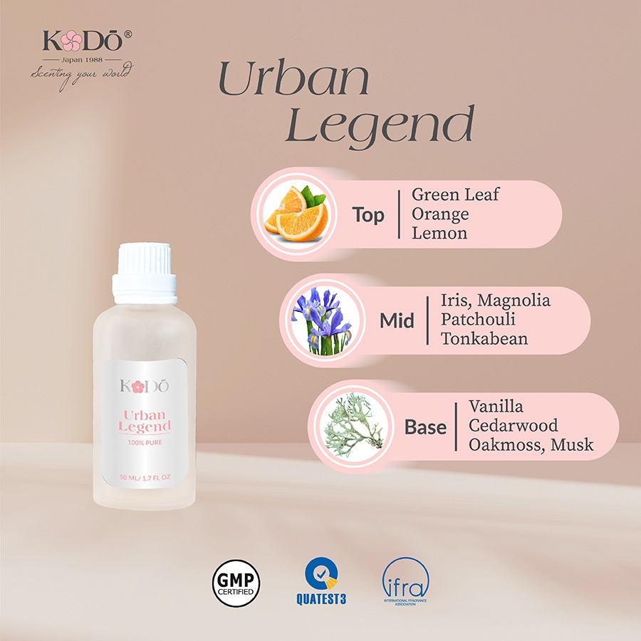 KODO - Urban Legend - Tinh Dầu Nước Hoa Thơm Phòng Nguyên Chất – Signature Collection - 10/50/100ml, QUATEST3 test