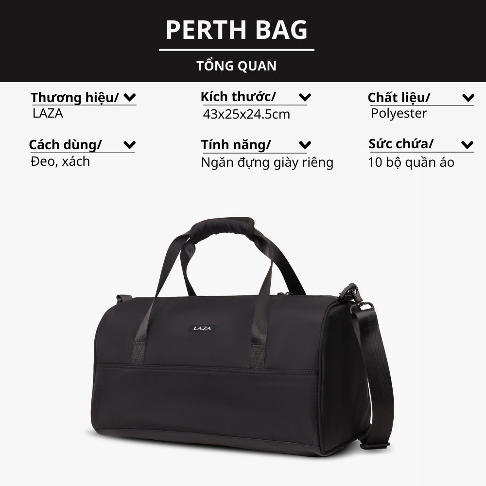 Túi du lịch thời trang LAZA Perth Bag 644 - Hàng thiết kế - Bảo hành TRỌN ĐỜI