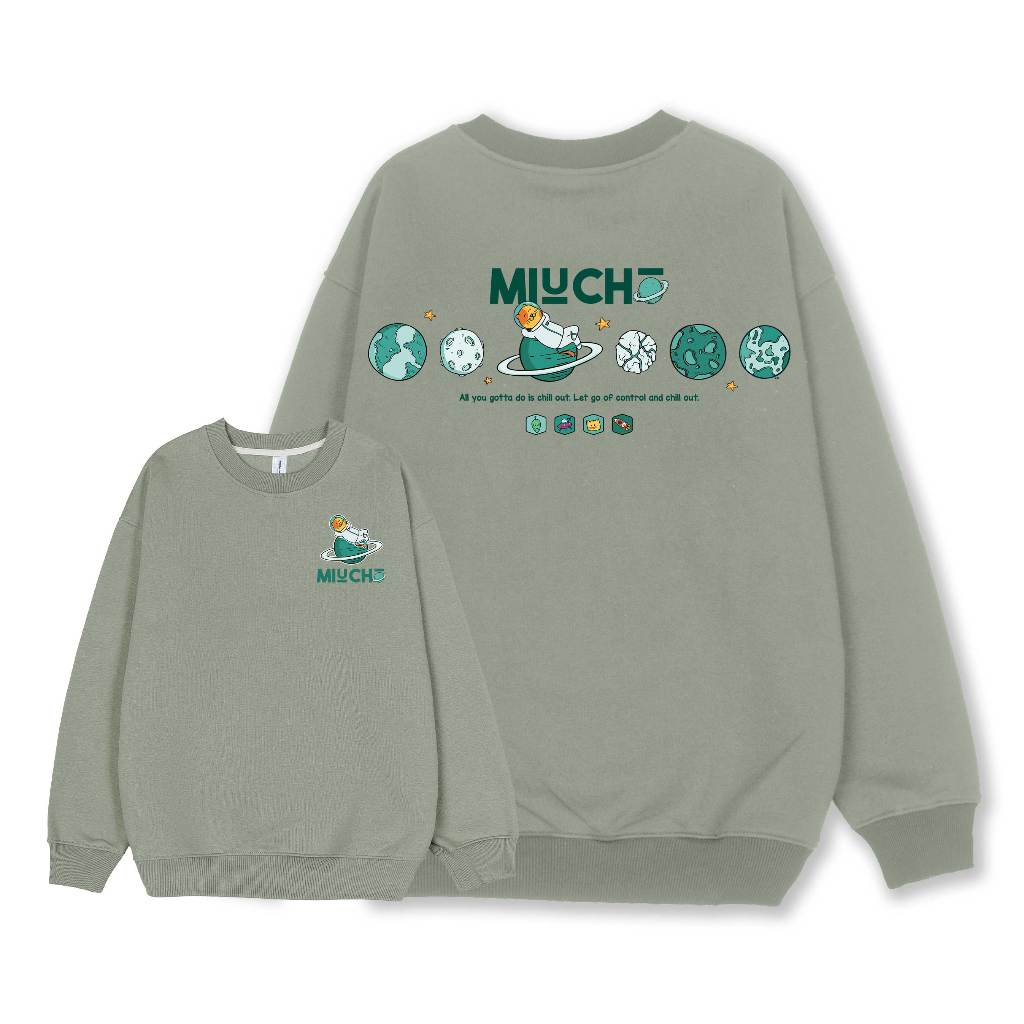 Áo sweater nam form rộng STD748 Miucho Man vải nỉ chân cua Miucho Man in basic