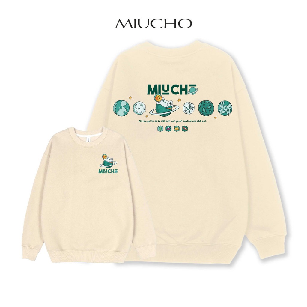 Áo sweater nam form rộng STD748 Miucho Man vải nỉ chân cua Miucho Man in basic