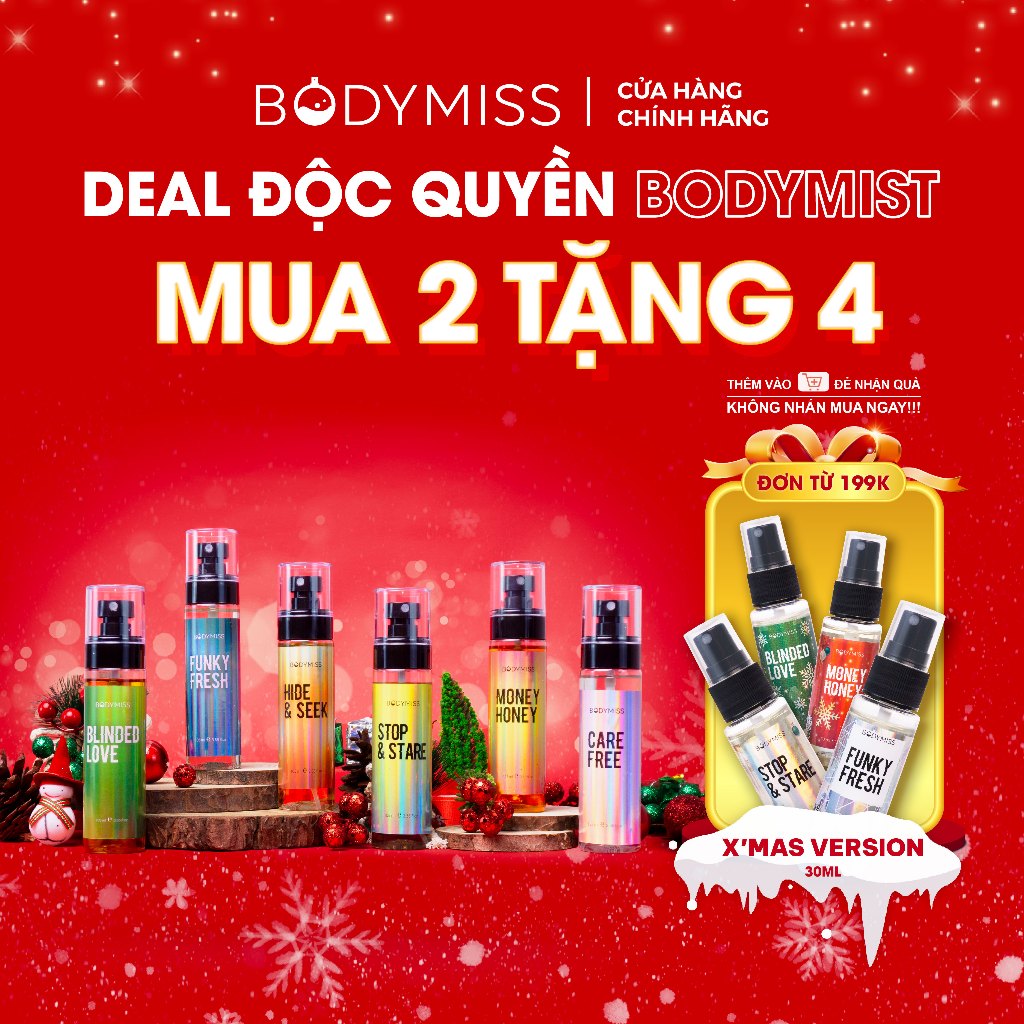 Bodymist Thơm Lâu 6H Hương Nước Hoa, Body Mist Unisex Nam Nữ Học Sinh Sinh Viên Chính Hãng BODYMISS 105ml
