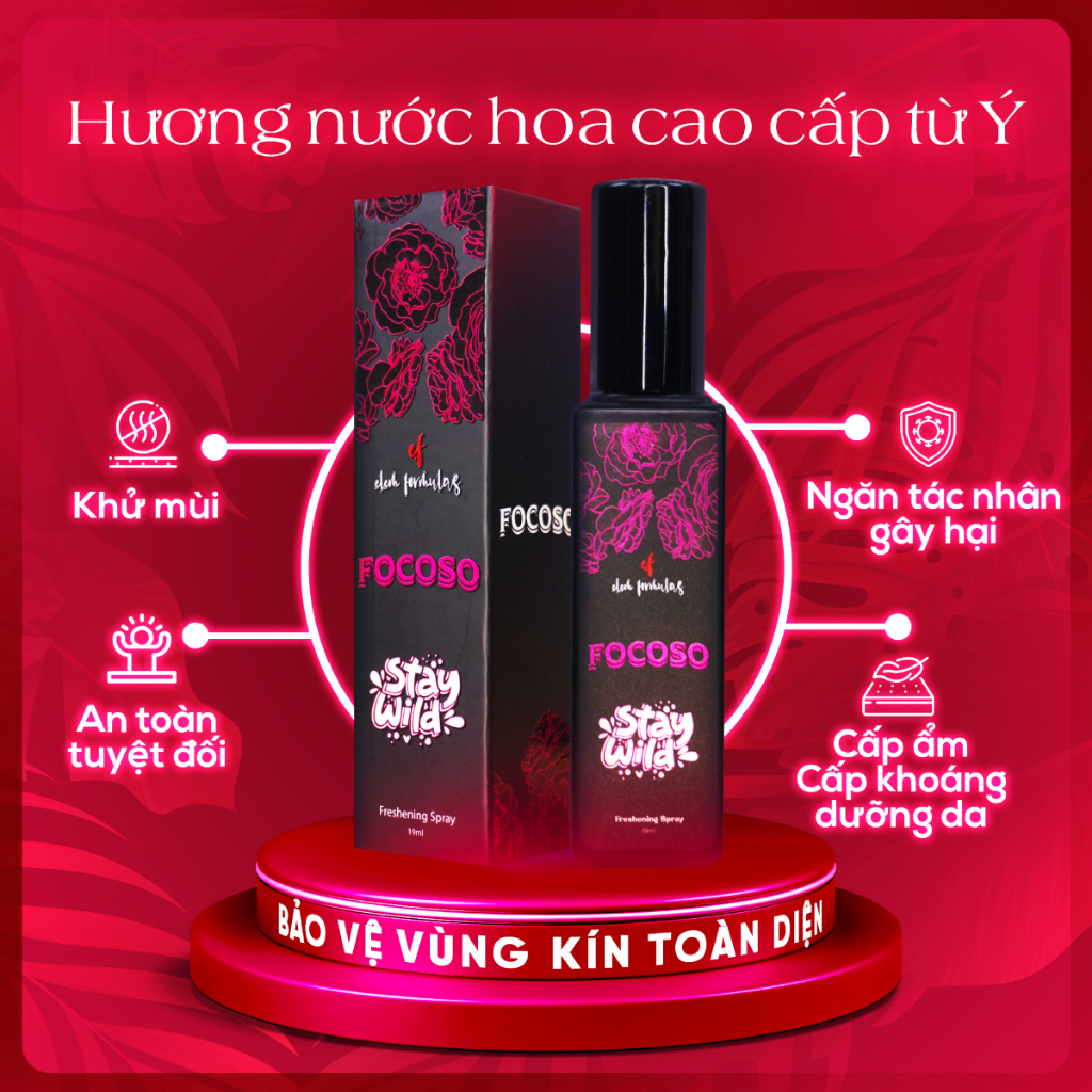 Nước Hoa Vùng Kín Nữ Giới Hương Nước Hoa Cao Cấp Từ Ý, Xịt Thơm Vùng Kín 19 ML Cấp Khoáng Dưỡng Ẩm An Toàn Cho Da