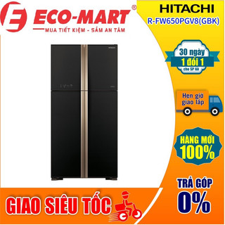 R-FW650PGV8(GBK) [ VẬN CHUYỂN MIỄN PHÍ KHU VỰC HÀ NỘI ] Tủ lạnh Hitachi 4 cánh màu đen R-FW650PGV8(GBK)