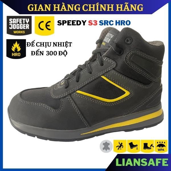 Giày bảo hộ lao động nam Safety Jogger Speedy S3 HRO cao cấp - Giày bảo hộ cao cổ chống đinh dáng thể thao thời trang