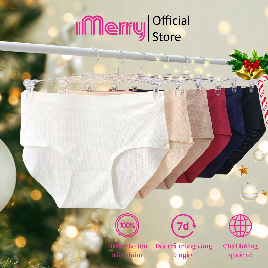 Quần lót nữ su đúc thông hơi iMerry cạp cao không đường may,không lộ đường hằn khi mặc,vải thông hơi,thoáng khí VQ029A