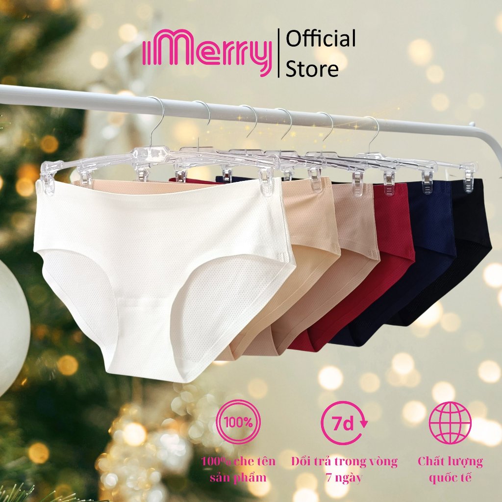 Quần lót nữ su đúc iMERRY cạp thấp thông hơi vải thoáng khí mềm mại co giãn nhiều thoải mái VQ029