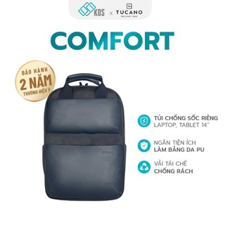 Balo laptop tucano comfort 14 inch - blue, đựng laptop 14 inch, thương hiệu ý, bảo hành 2 năm