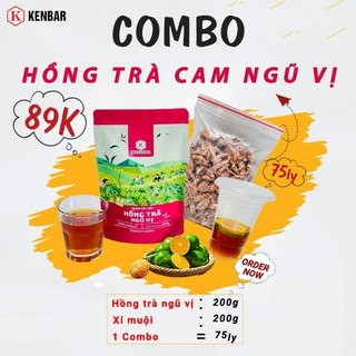  Combo Hồng Trà Ngũ Vị + Xí Muội   Kenbar   - Pha Hồng Trà Cam Ngũ Vị  75 Ly 1 Combo  