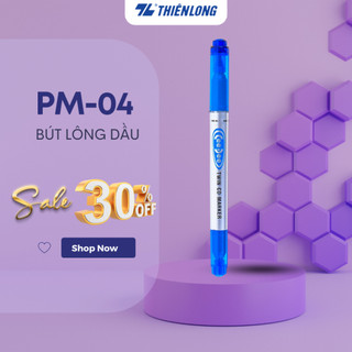 Combo Bút lông dầu Thiên Long 2 đầu PM-04 - Bút lông dầu bám dính tốt: Giấy, gỗ,nhựa, thủy tinh, gốm, sứ