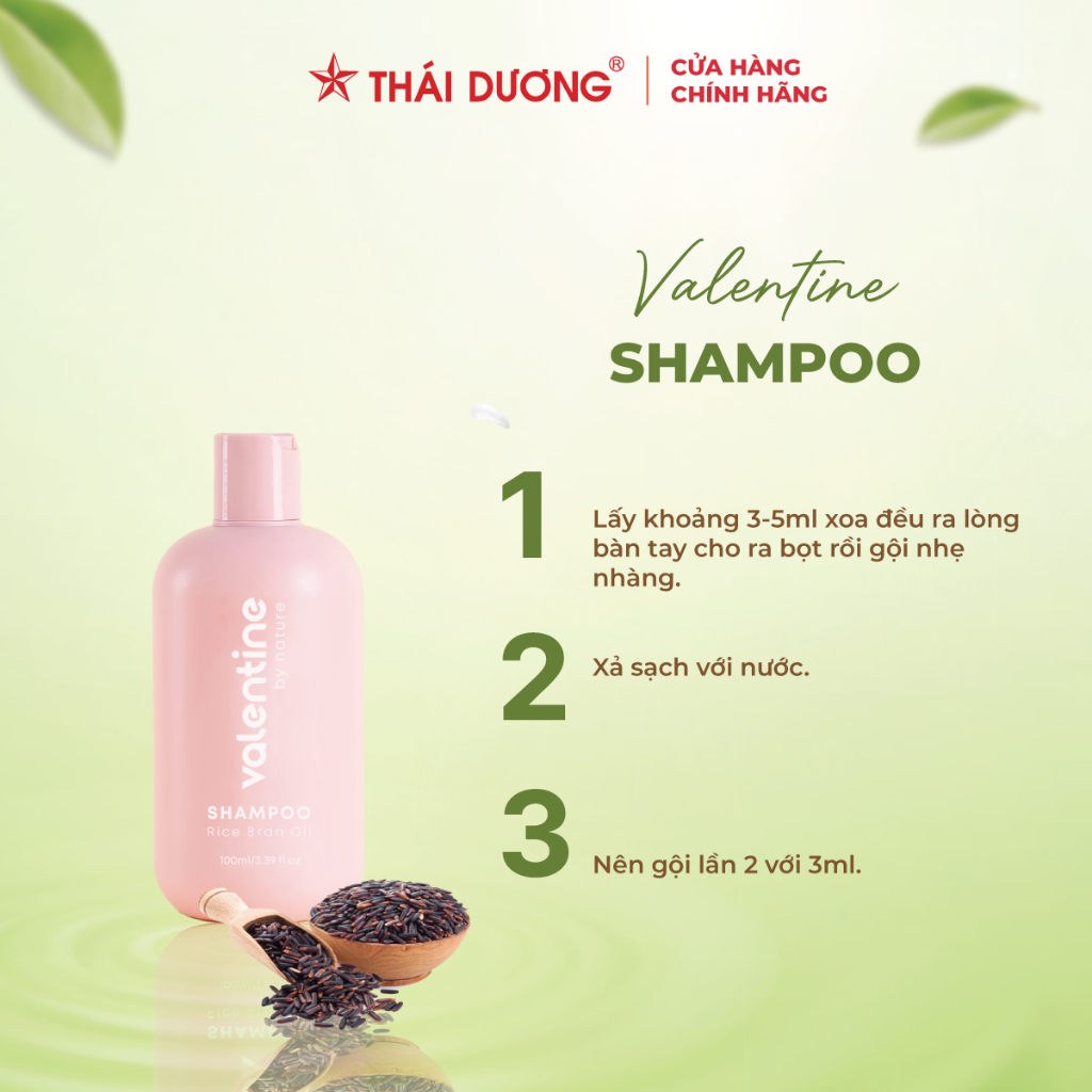 Dầu gội Valentine gạo lứt tóc chắc khỏe suôn mượt 100ml