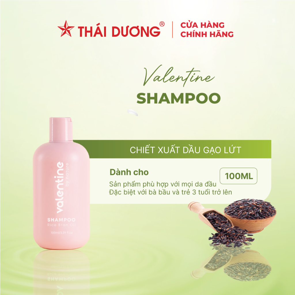 Dầu gội Valentine gạo lứt tóc chắc khỏe suôn mượt 100ml