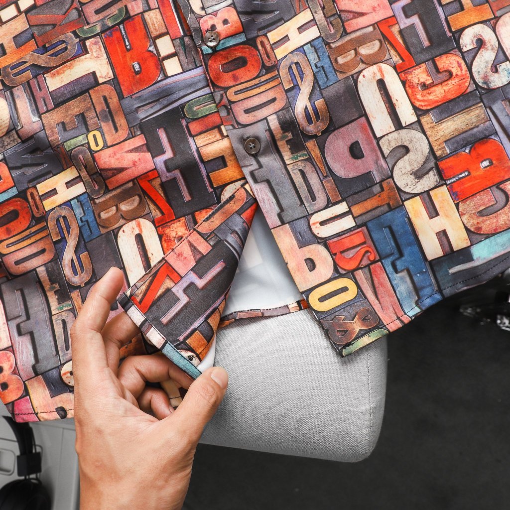 Áo sơ mi cổ đăng tông họa tiết thời trang bigsize nam cỡ đại 140kg