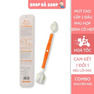Cọ rửa bình sữa Wesser 2 đầu đa năng, dụng cụ vệ sinh bình sữa, núm ti cao cấp