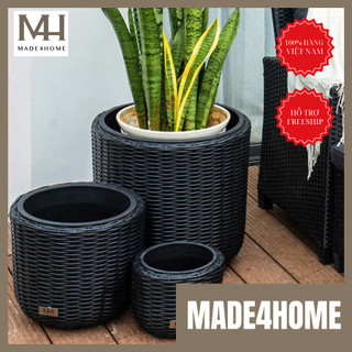 Bộ chậu trồng cây mây nhựa phong cách cổ điển - Made4home