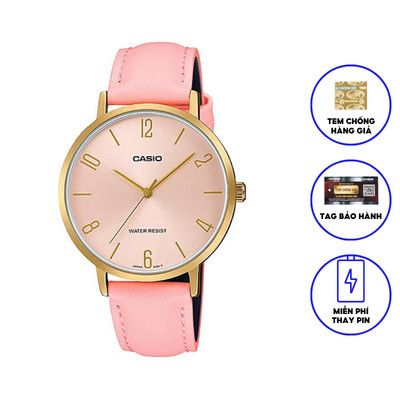 Đồng hồ CASIO nữ dây da chính hãng LTP-VT01GL-4BUDF