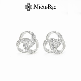 Bông tai bạc nữ Miêu Bạc khuyên tai xoắn tròn chất liệu bạc s925 thời trang phụ kiện trang sức B400248