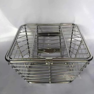Rổ trước Inox có nắp gắn cho xe Dream, Wave, Cub