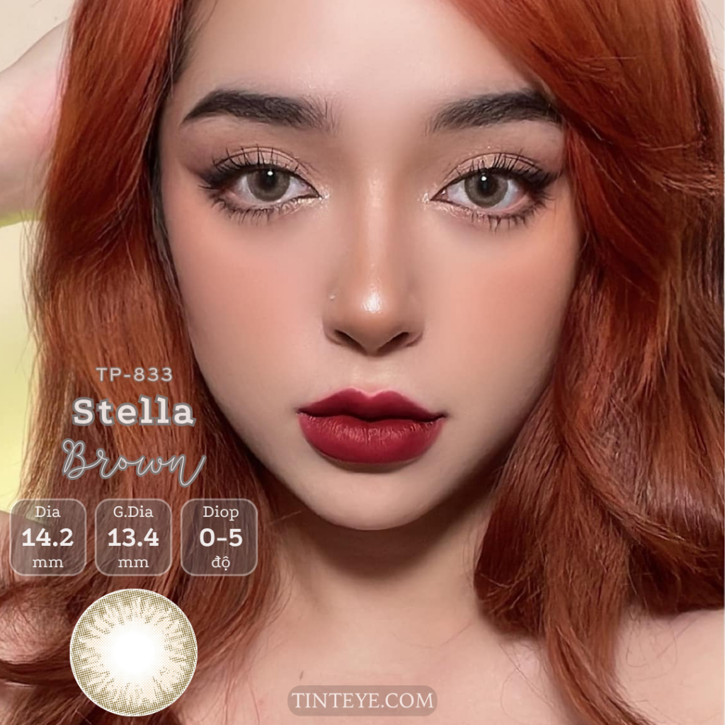Kính áp tròng TINTEYE stella brown TP-833 0 - 5 độ