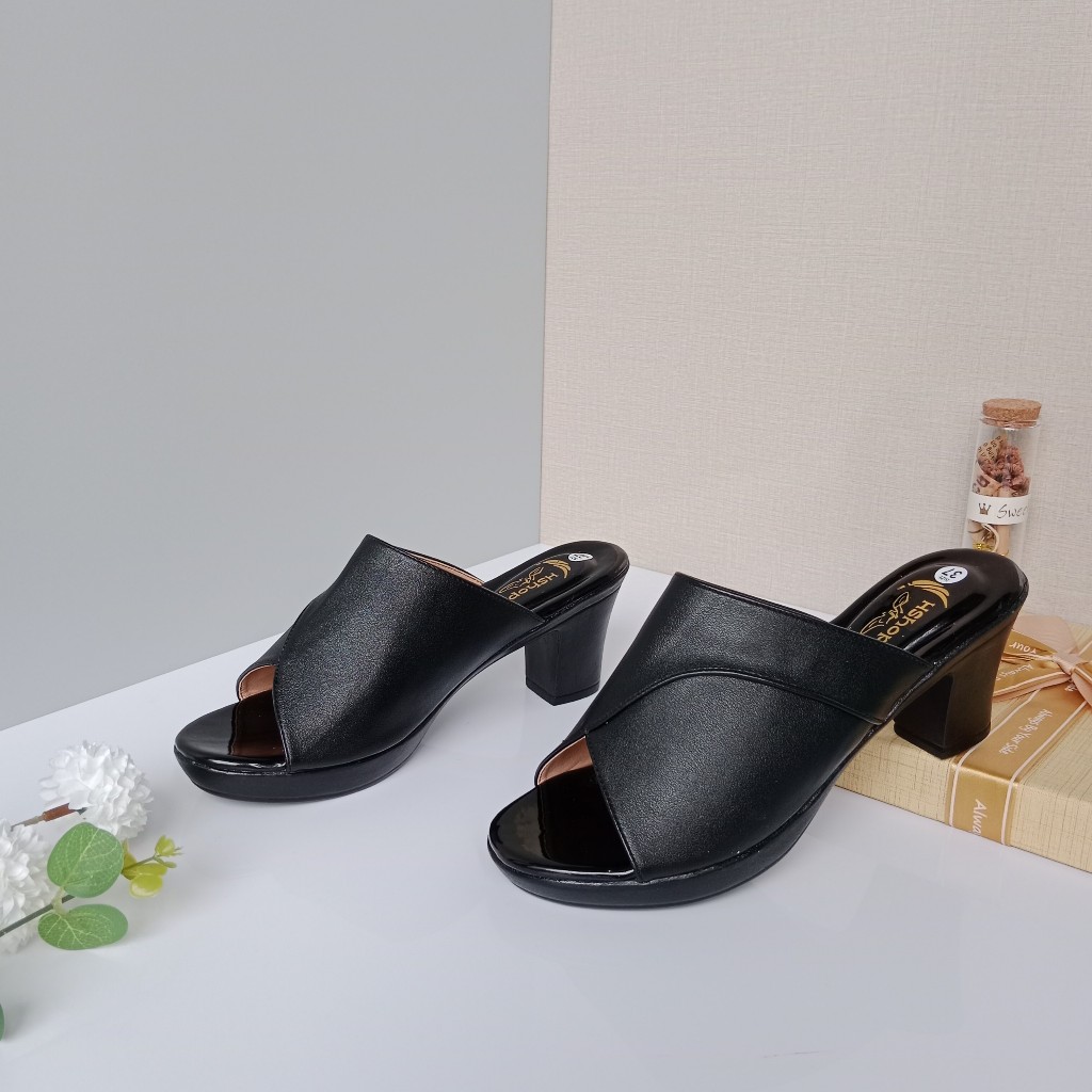 Dép cao gót nữ mẫu quai mờ bản vá gót vuông 3 phân, 5 phân, 7 phân và 8 phân bền đẹp, Thời Trang KH10 mẫu quai bản vá