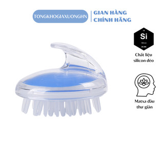 Lược gội đầu massage gai silicon loại tốt - Bàn chải gội đầu silicon mềm (LGD02)
